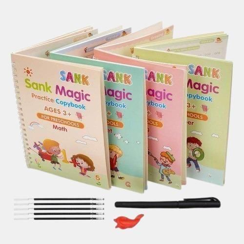 Magic Practice Book (4 BOOKS,1 PEN,1 GRIP,10 REFILL)